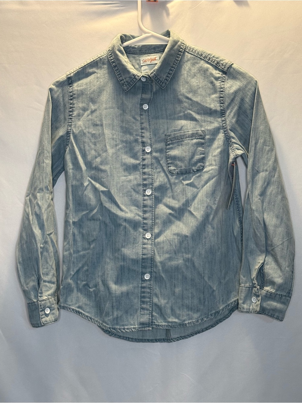 Cat & Jack Light Blue Denim Button-Down Shirt